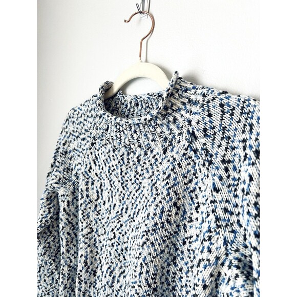 Talbots Sweater XL Petite Roll Mock Neck Pullover Knit Plus Cotton Blend Coastal - Picture 3 of 9